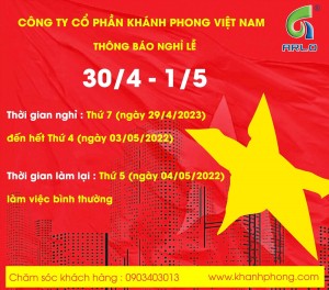Thông báo nghỉ lễ 30/4 - 1/5