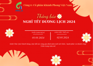 THÔNG BÁO LỊCH NGHỈ TẾT DƯƠNG LỊCH 2024 